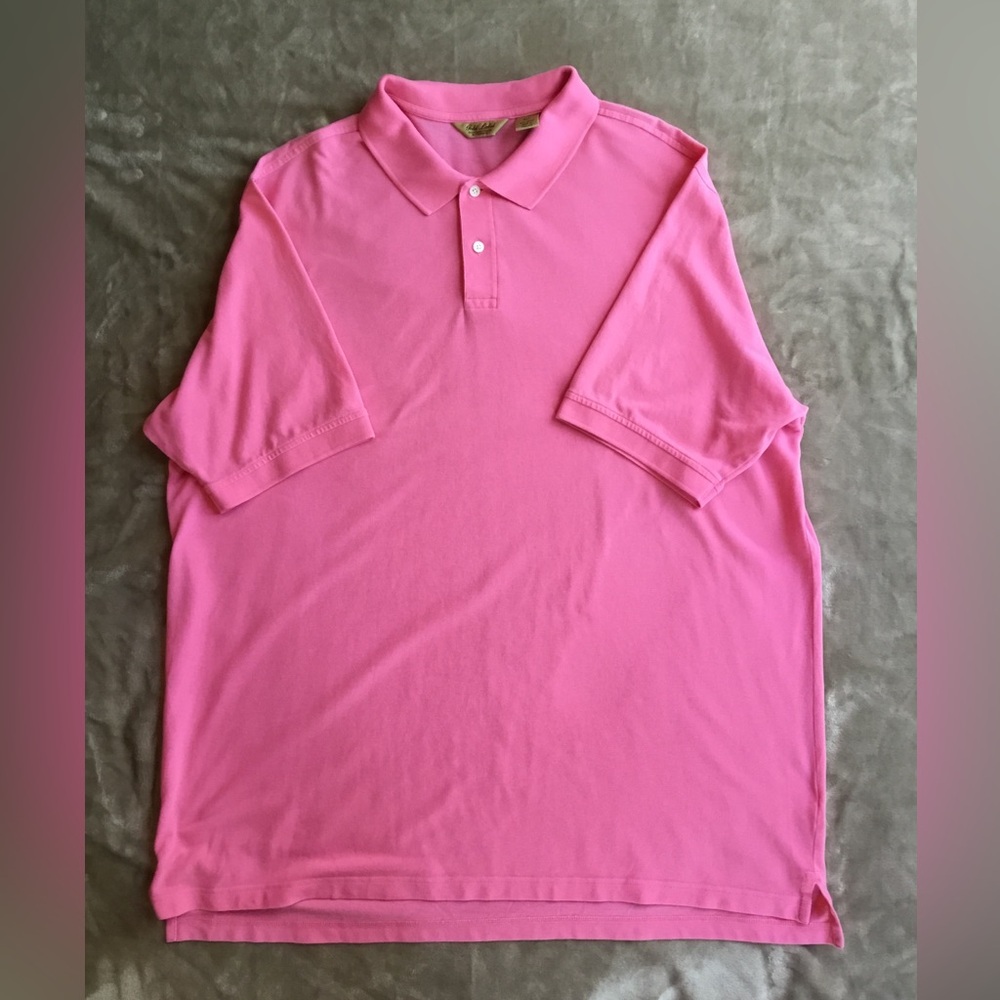 Men's Short-Sleeve Pink Polo Shirt - Classic Knit